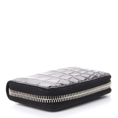 Gucci Crocodile Zip Around Card Case Black 4 of 9
