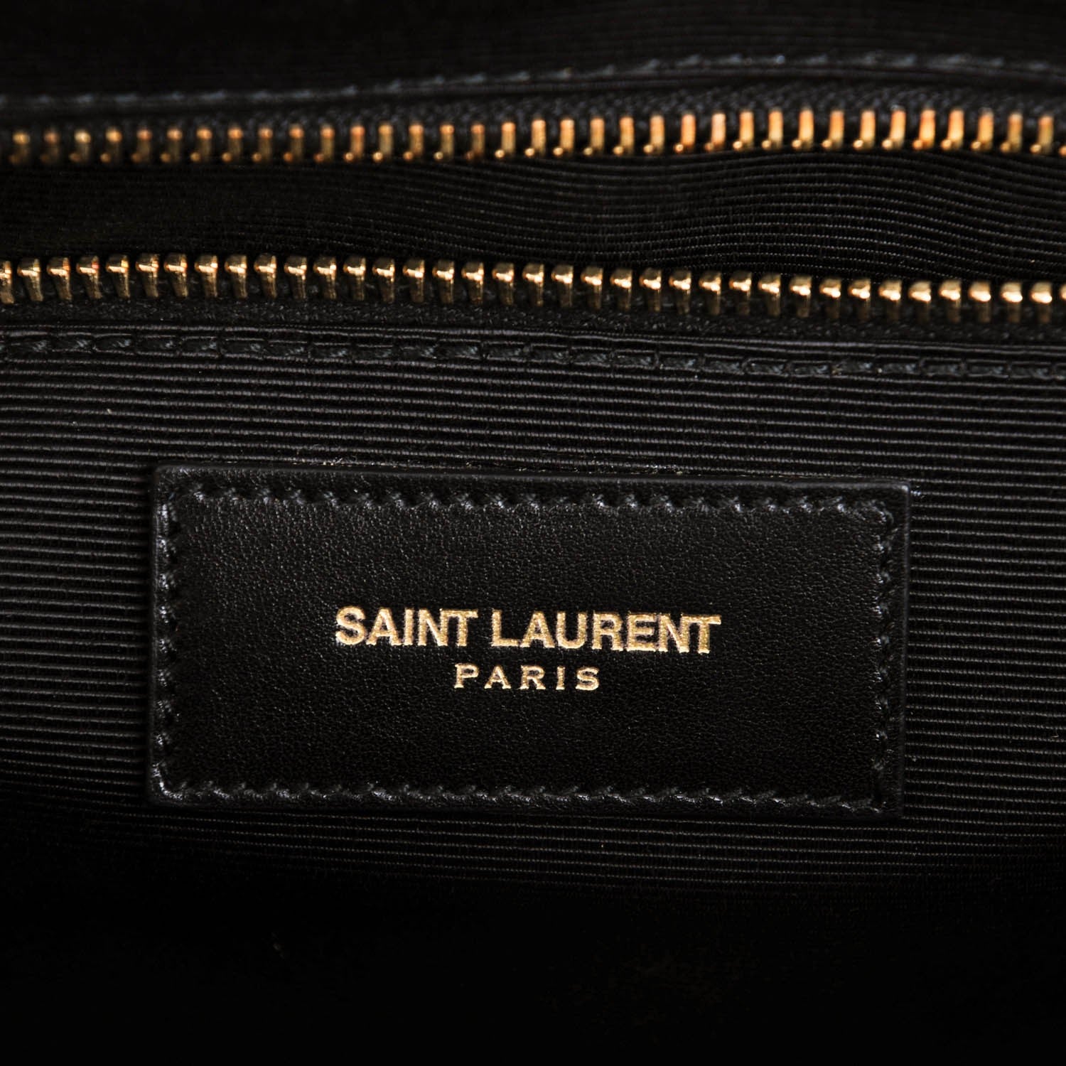 Saint Laurent Smooth Calfskin Matelasse Chevron Large Monogram Satchel Black 5 of 7