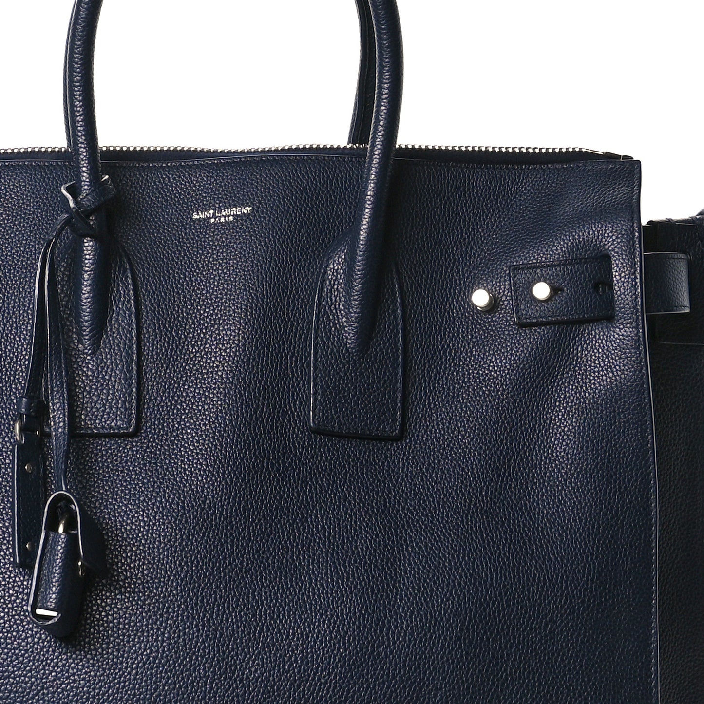 Grained Calfskin Sac De Jour Souple North South Tote Navy