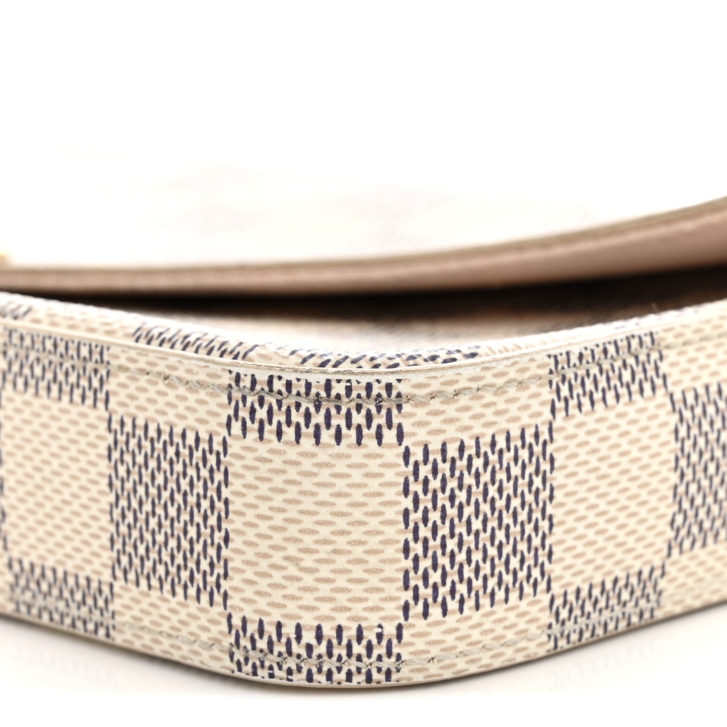 Damier Azur Pochette Felicie Chain Wallet Rose Ballerine