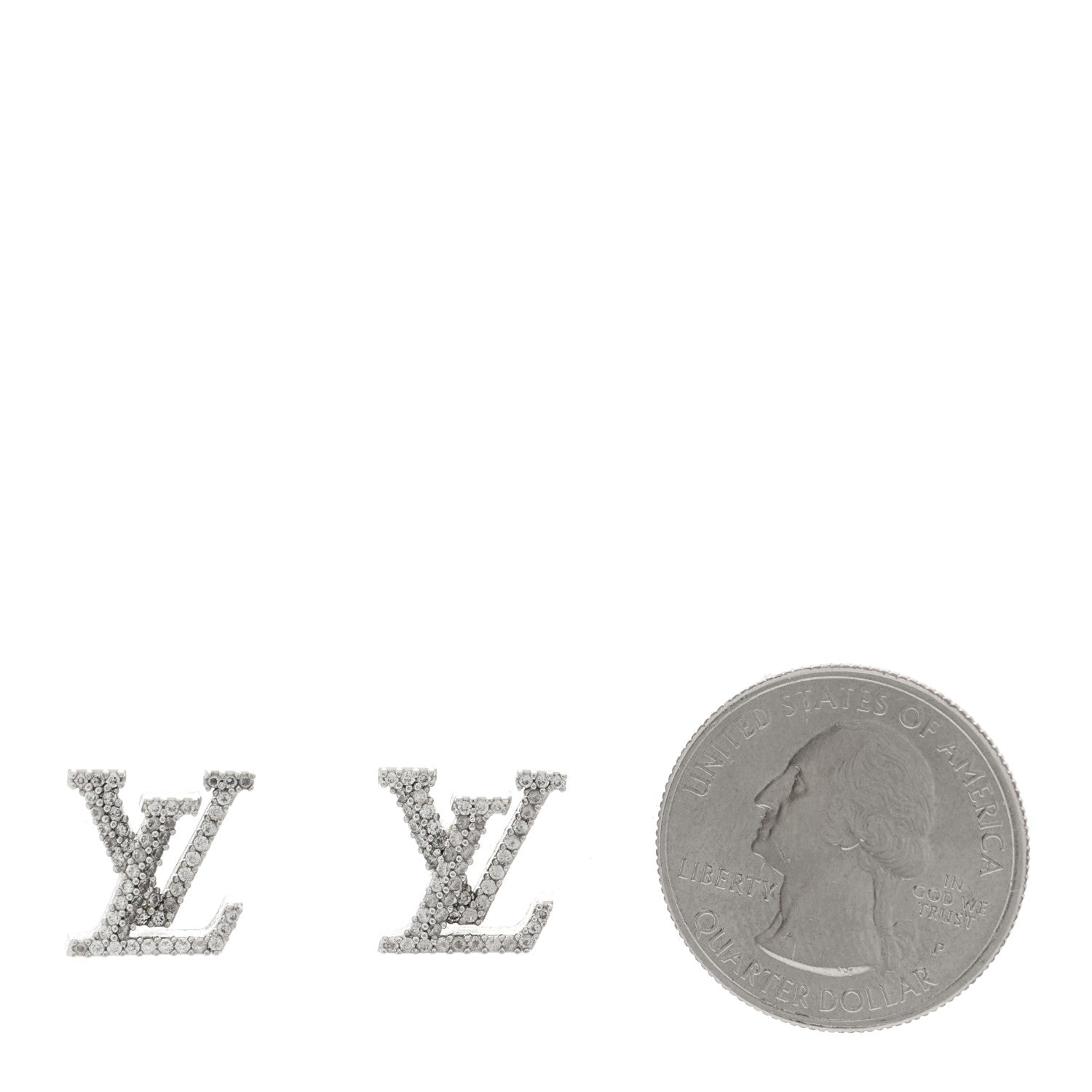 Louis Vuitton Crystal LV Iconic Earrings Silver 2 of 5