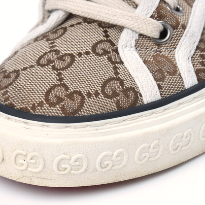 Gucci GG Monogram Web Womens 1977 Tennis Sneakers 38 Beige Ebony Mystic White 15 of 19