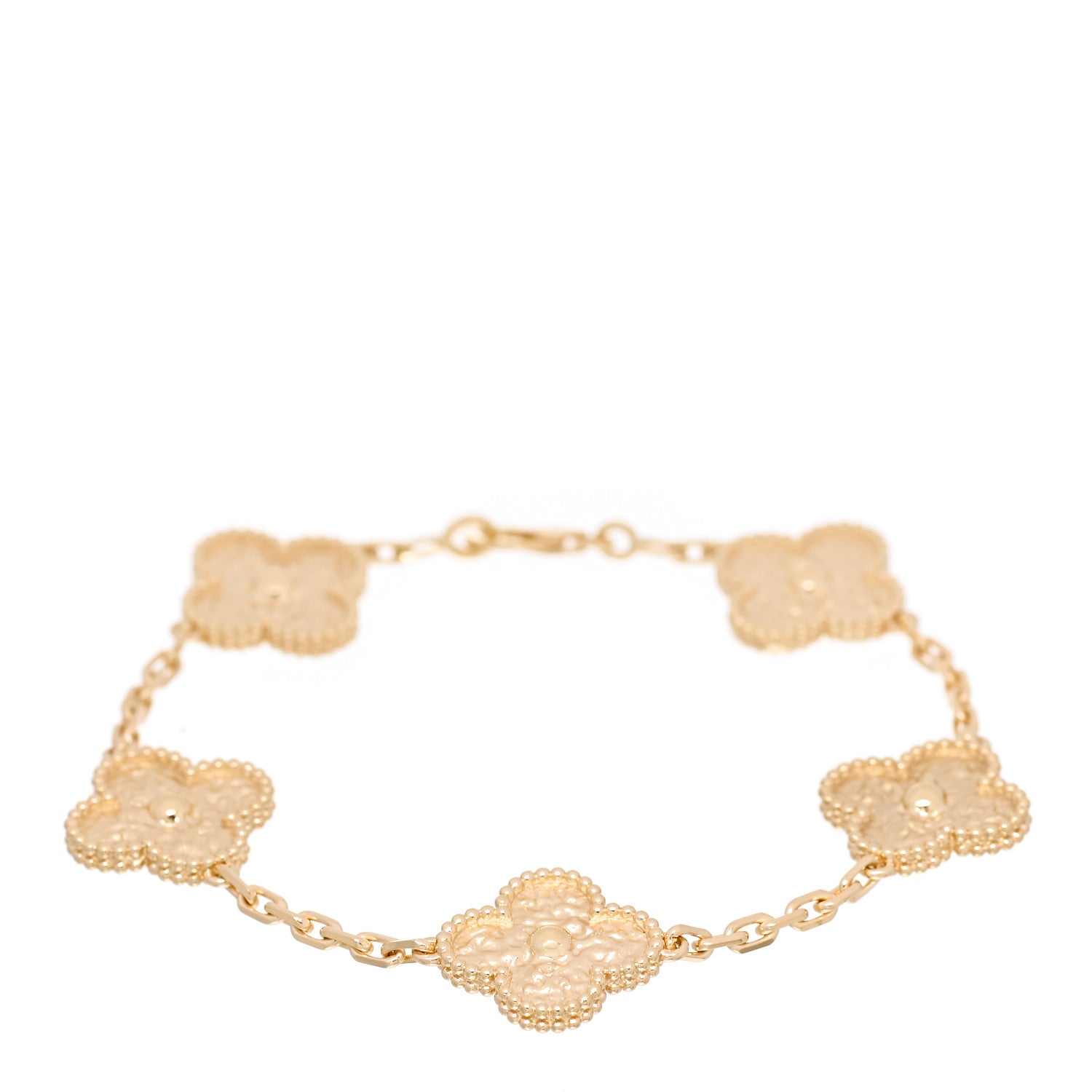 Van Cleef & Arpels 18K Yellow Gold 5 Motifs Vintage Alhambra Bracelet 1 of 5