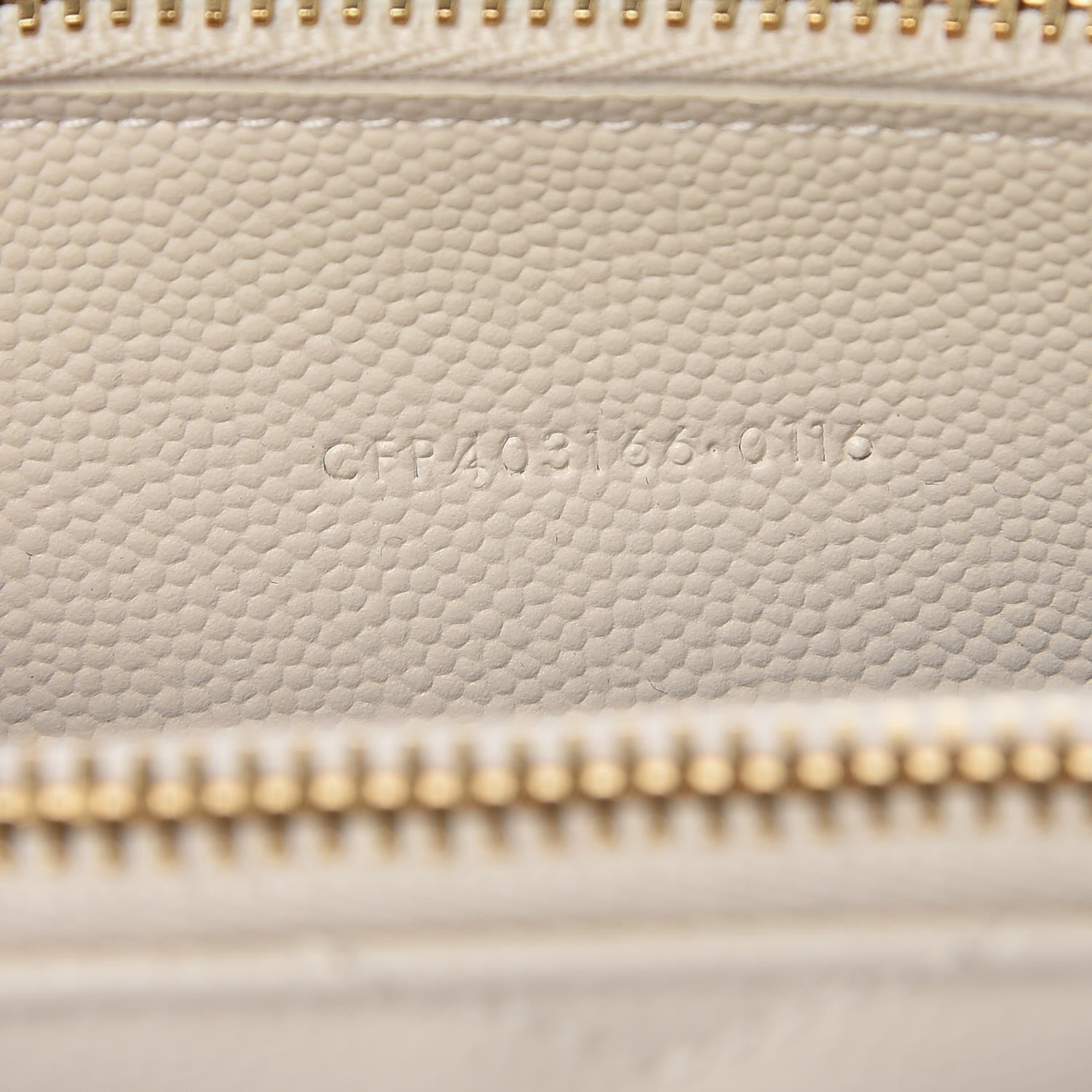 Saint Laurent Grain De Poudre Matelasse Chevron Monogram Double Zip Wallet Porcellana 7 of 7