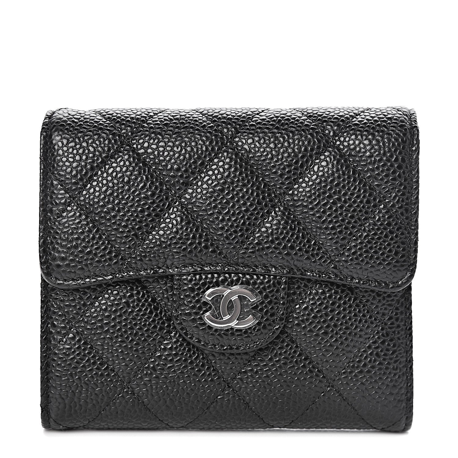 Chanel Caviar Quilted Compact Flap Wallet Black 1 of 8