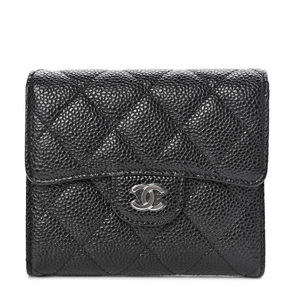 Chanel Caviar Quilted Compact Flap Wallet Black 1 of 8