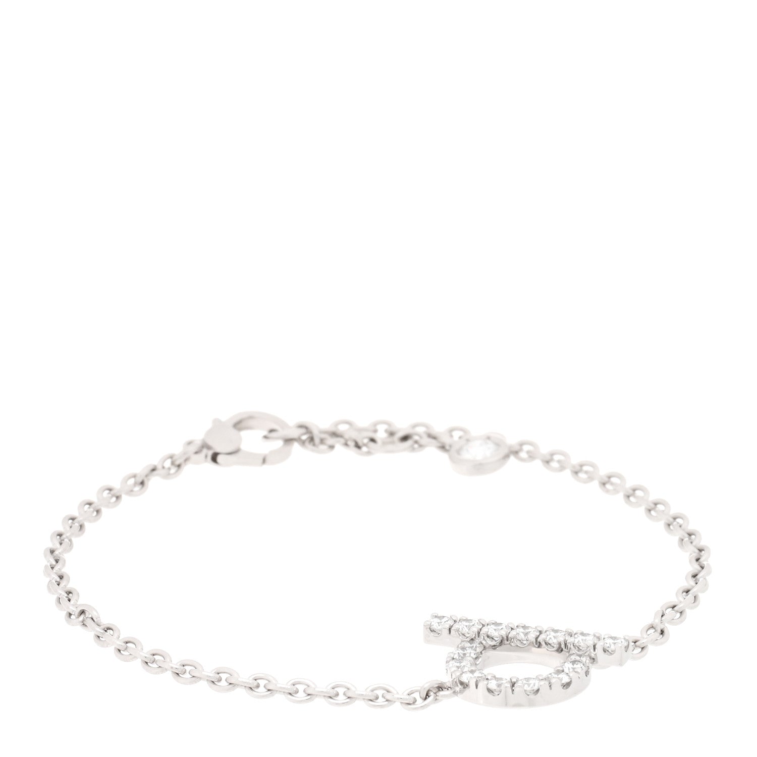 Hermes 18K White Gold Diamond Finesse Bracelet SH 1 of 3