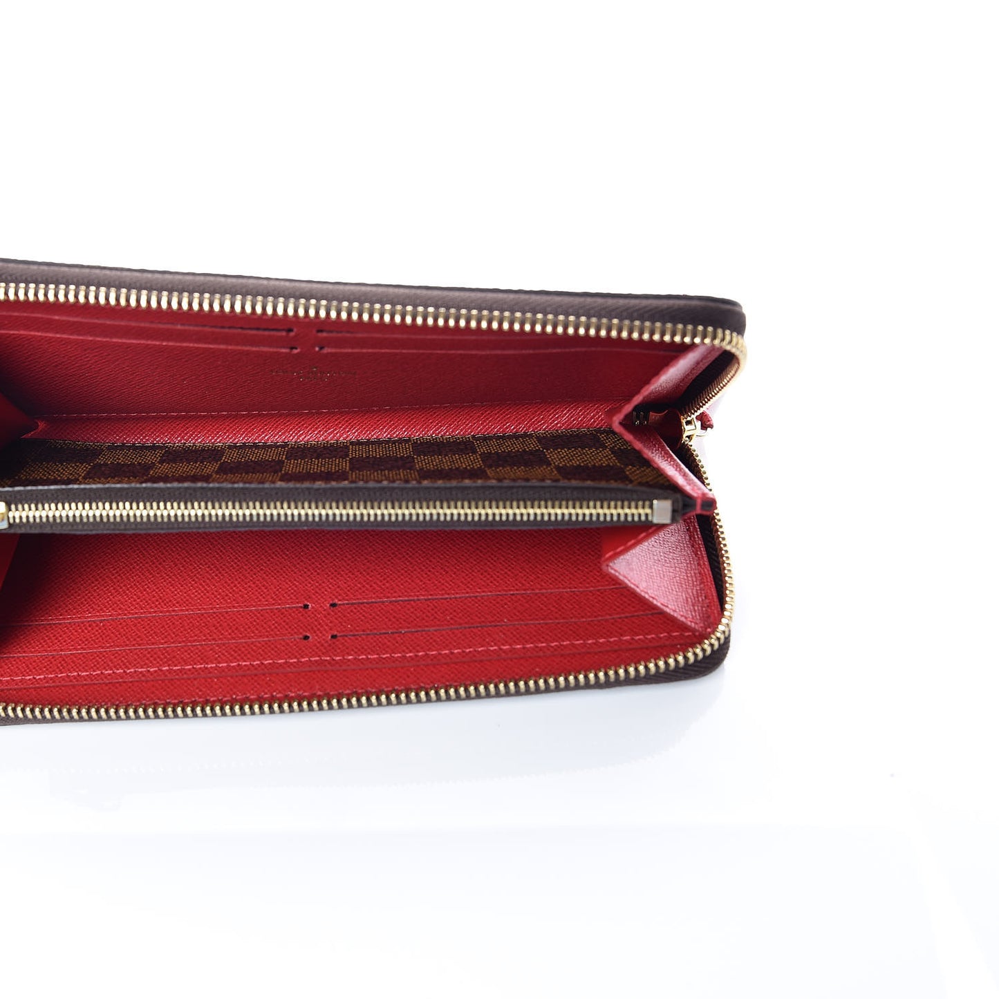 Damier Ebene Clemence Wallet Cherry