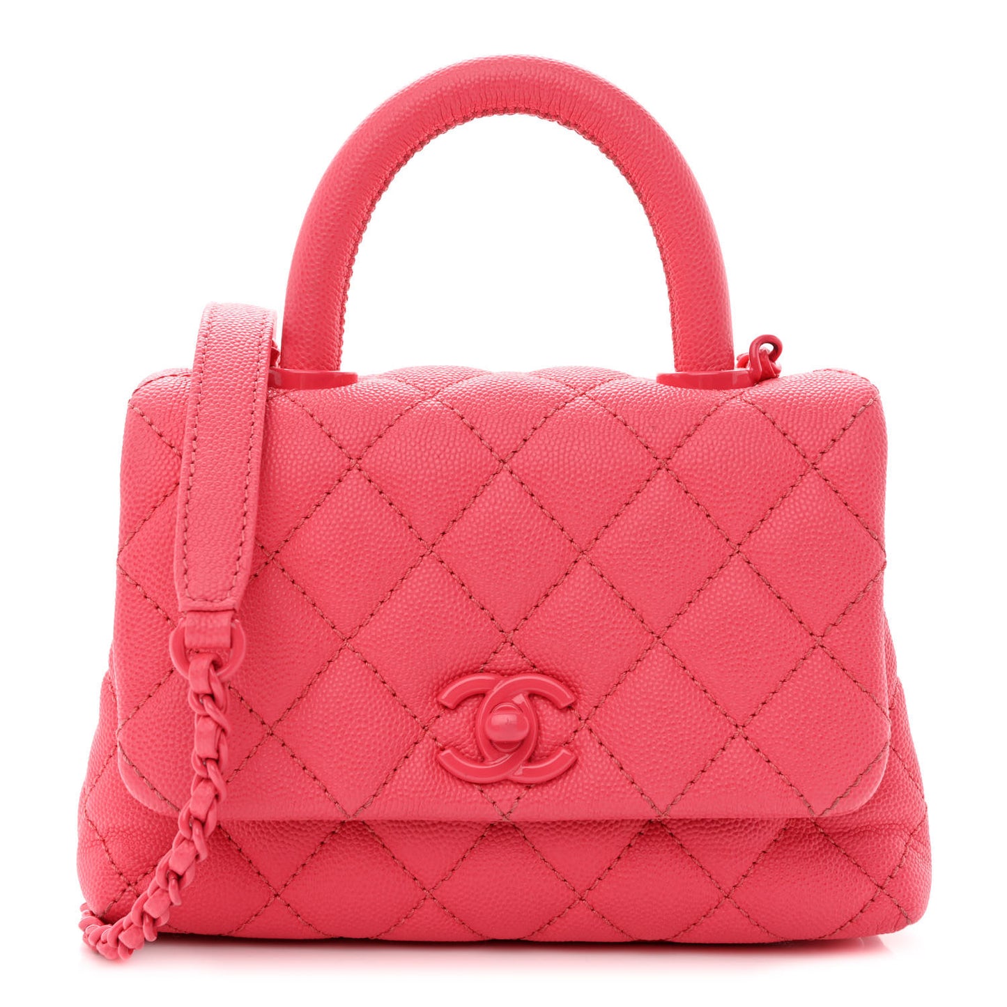 Caviar Quilted Incognito Extra Mini Coco Handle Flap Pink