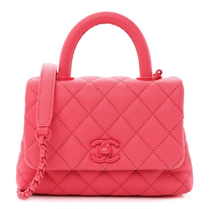 Chanel Caviar Quilted Incognito Extra Mini Coco Handle Flap Pink 1 of 10