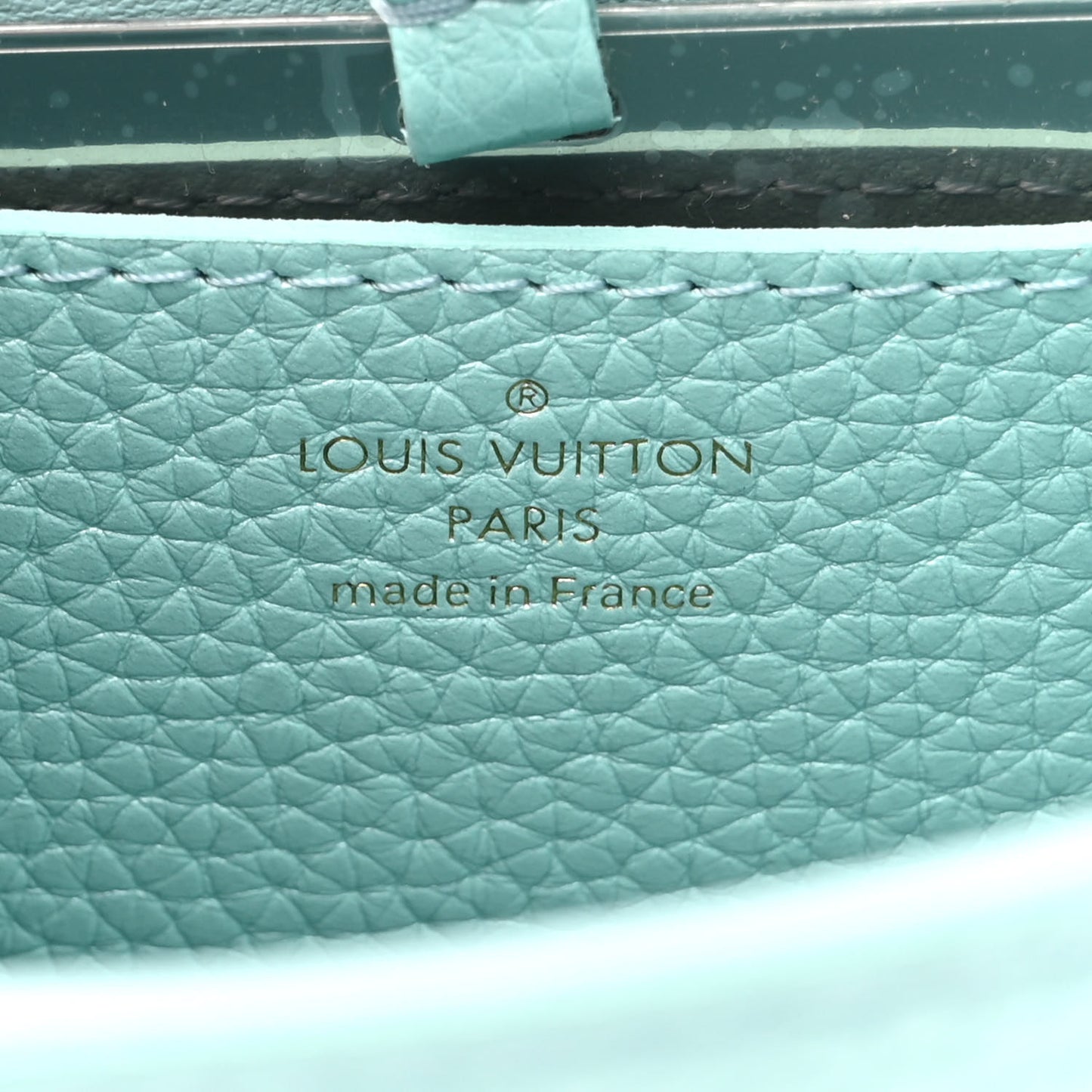 Iridescent Grained Calfskin Summer Splash Twist MM Blue