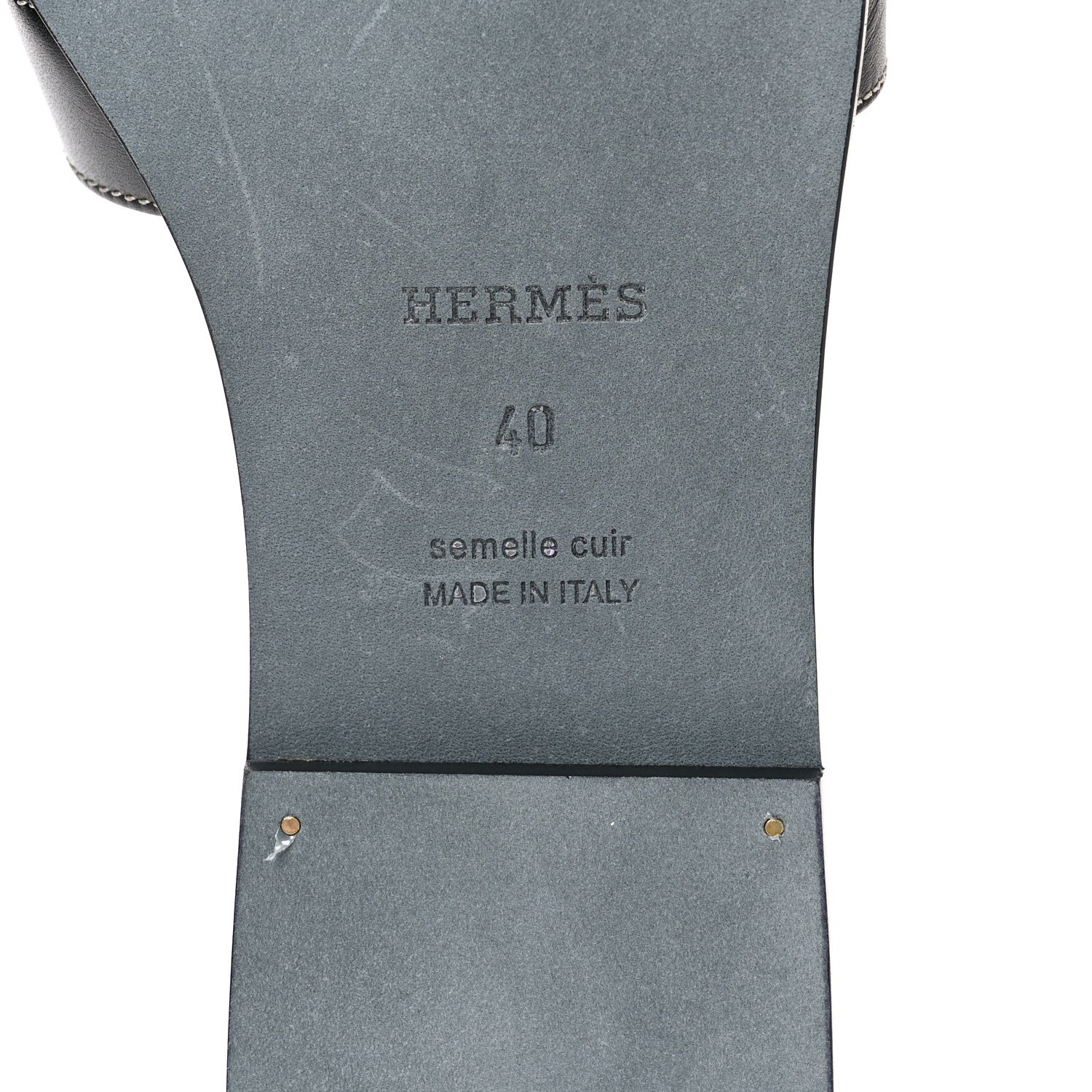 Hermes Box Calfskin Oran Sandals 40 Black 6 of 8