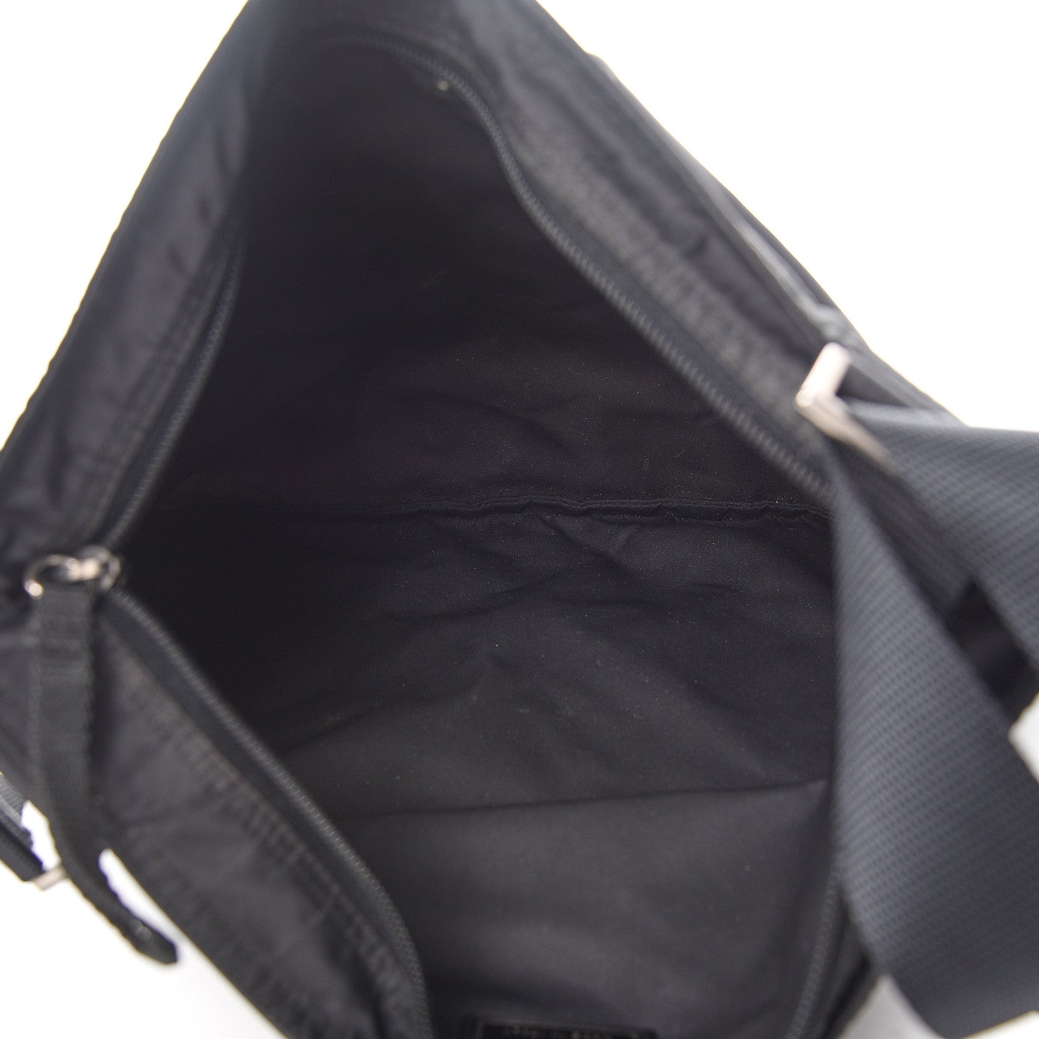 Prada Nylon Flat Messenger Bag Black 4 of 8