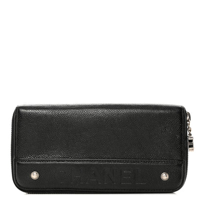 Chanel Caviar Outdoor Ligne Zip Around Wallet Black 1 of 18