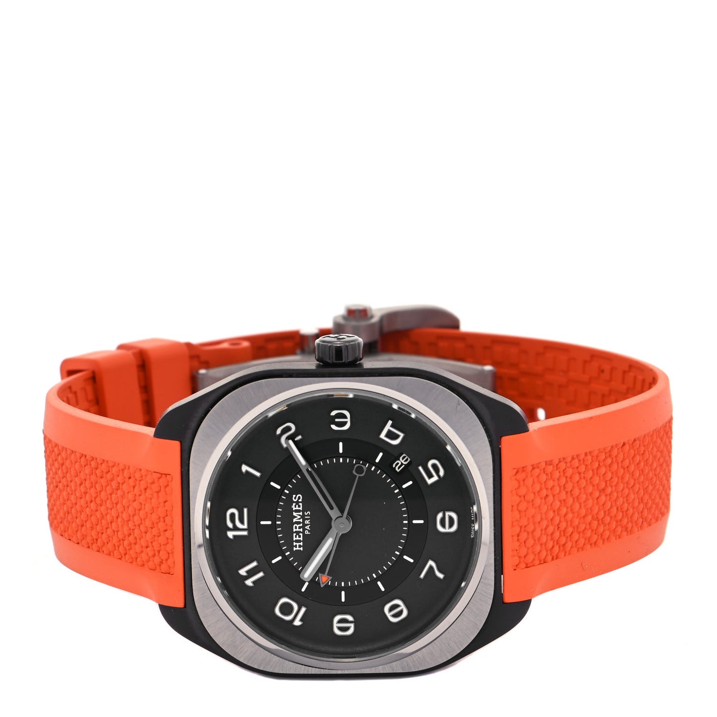 DLC Coated Titanium Rubber 39mm H08 Automatic Watch Orange