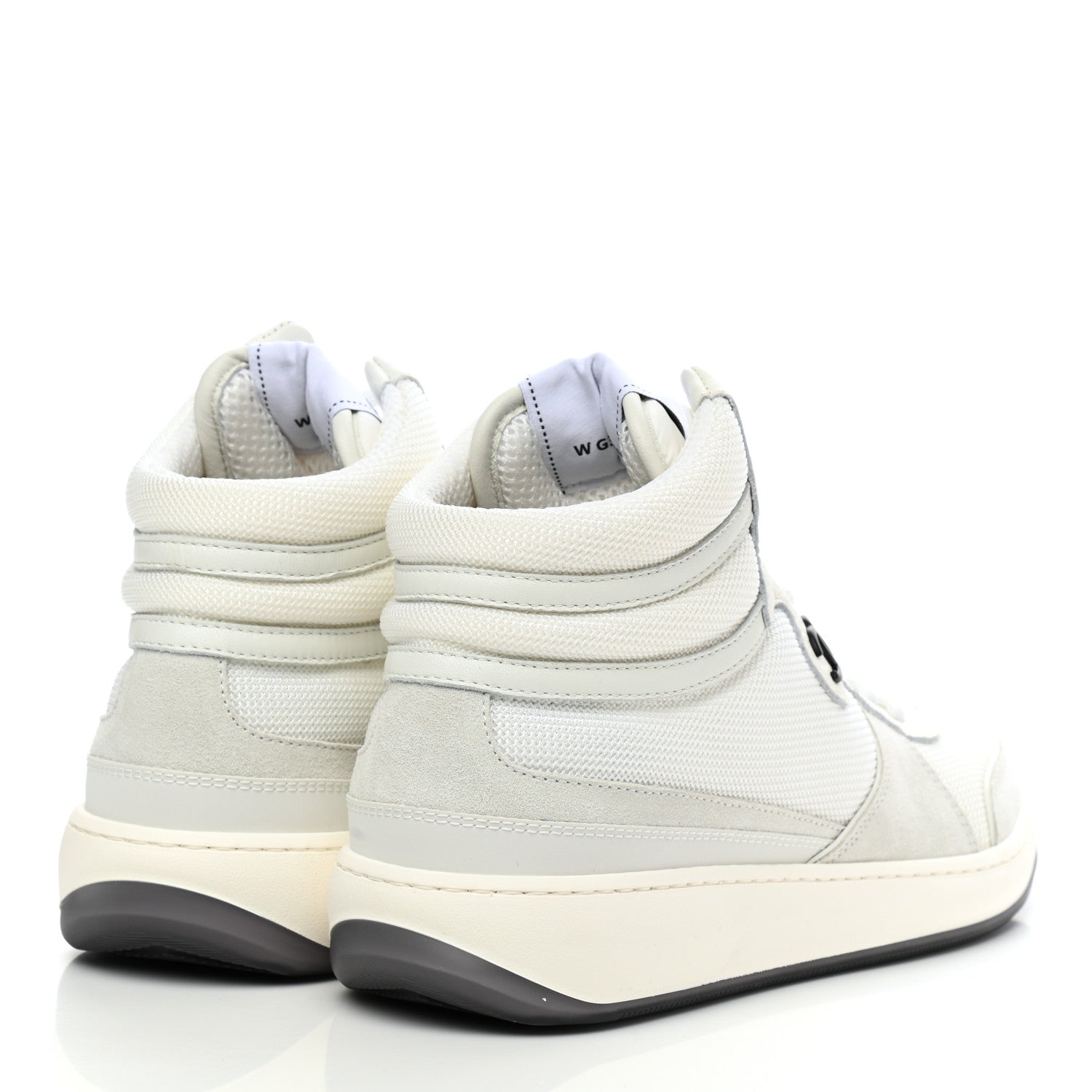Chanel Suede Fabric Grained Calfskin Womens CC High Top Sneakers 40 White 4 of 9