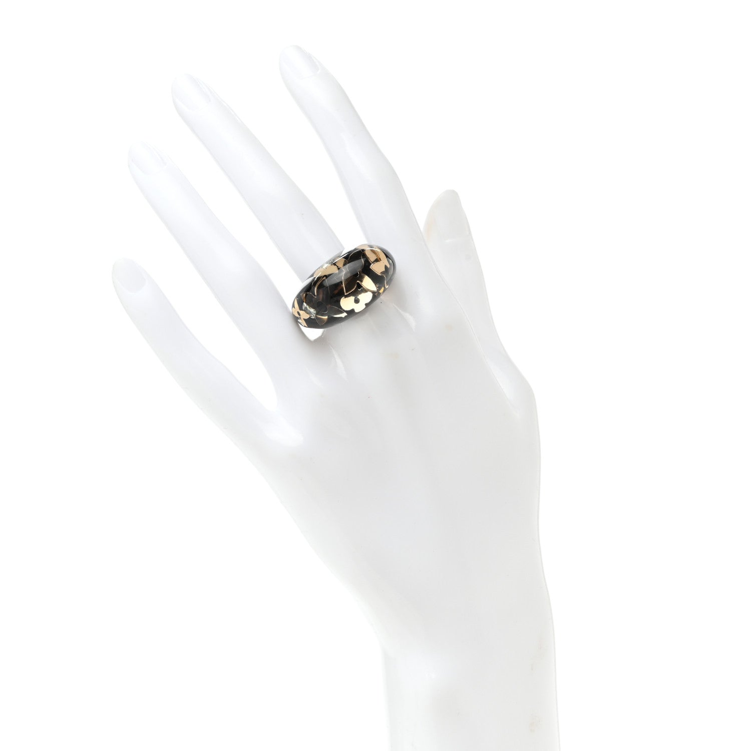 Louis Vuitton Resin Swarovski Crystal Inclusion 5.5 Ring 50 5.5 Black 2 of 3
