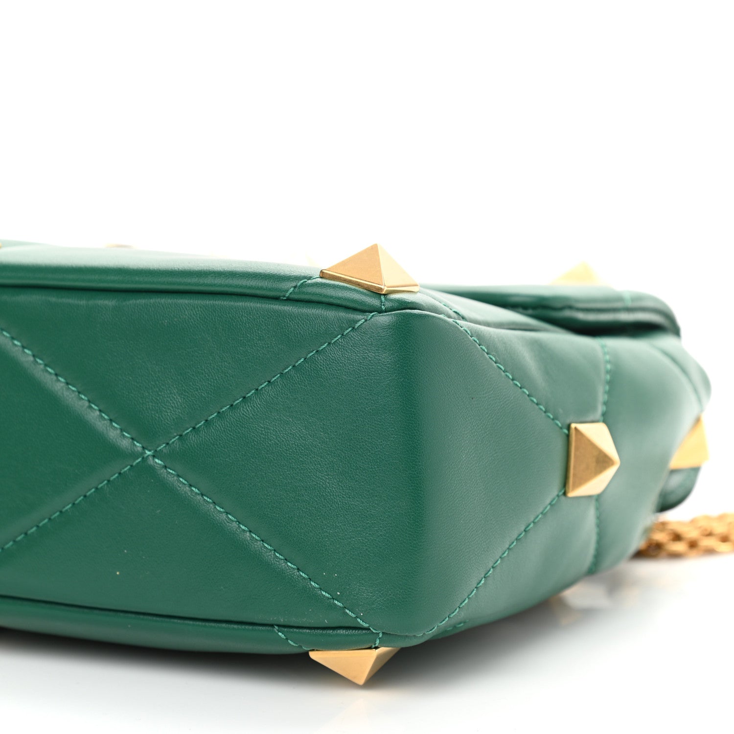 Valentino Garavani Nappa Large Roman Stud Shoulder Bag Jungle 8 of 8