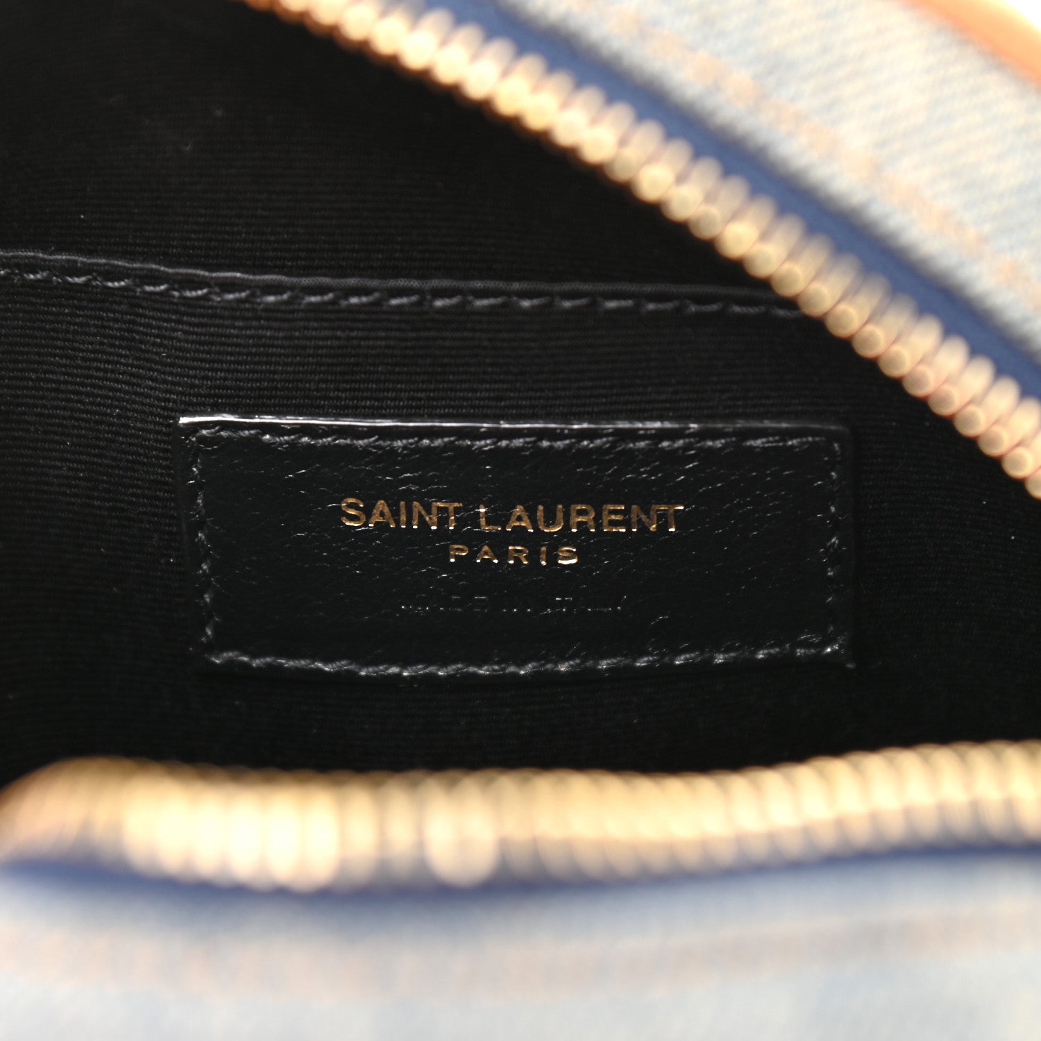 Saint Laurent Denim Quilted Monogram Round Crossbody Bag Rodeo Blue 6 of 10