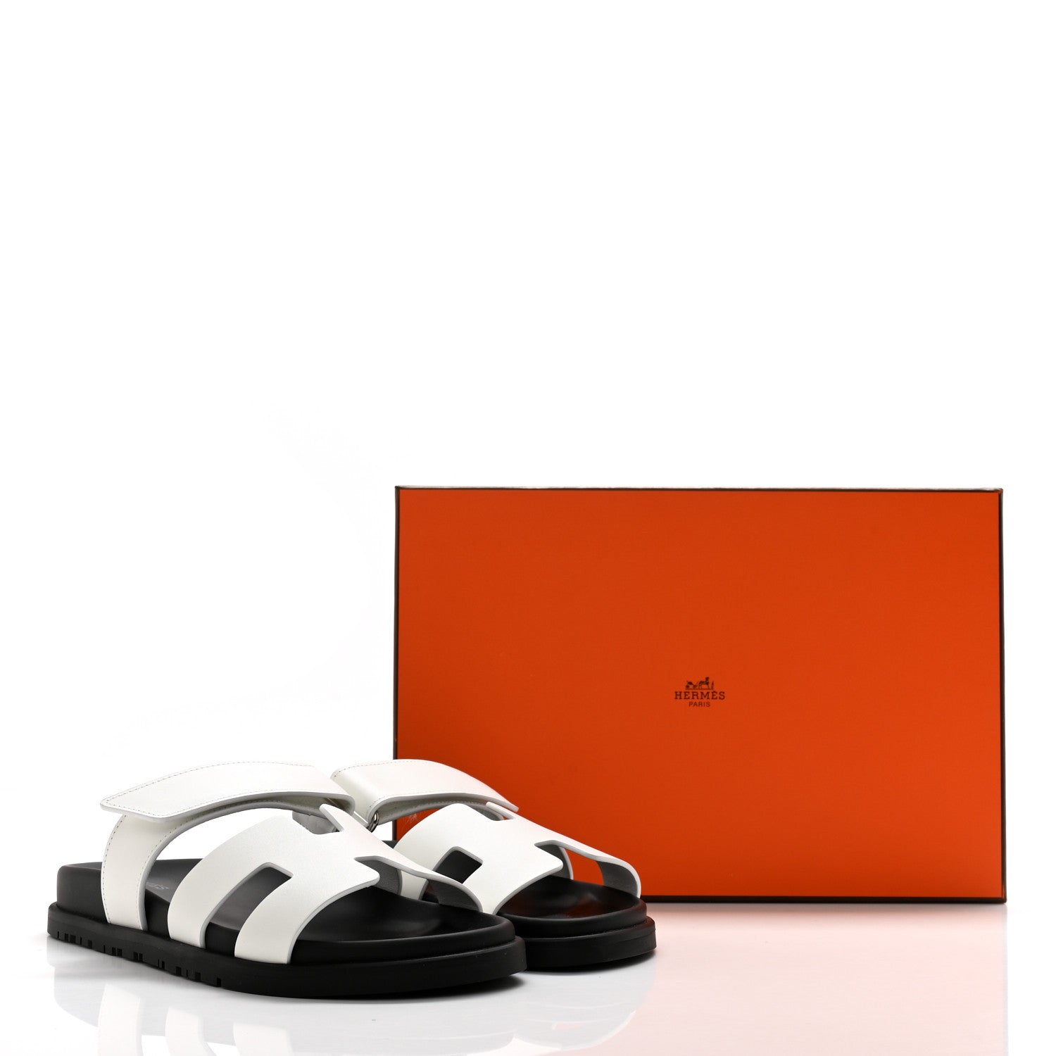 Hermes Calfskin Womens Chypre Sandals 36.5 White 9 of 9