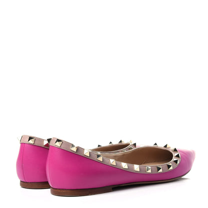 Valentino Garavani Calfskin Nappa Rockstud Ballerina Flats 40 Fuxia Poudre 4 of 13