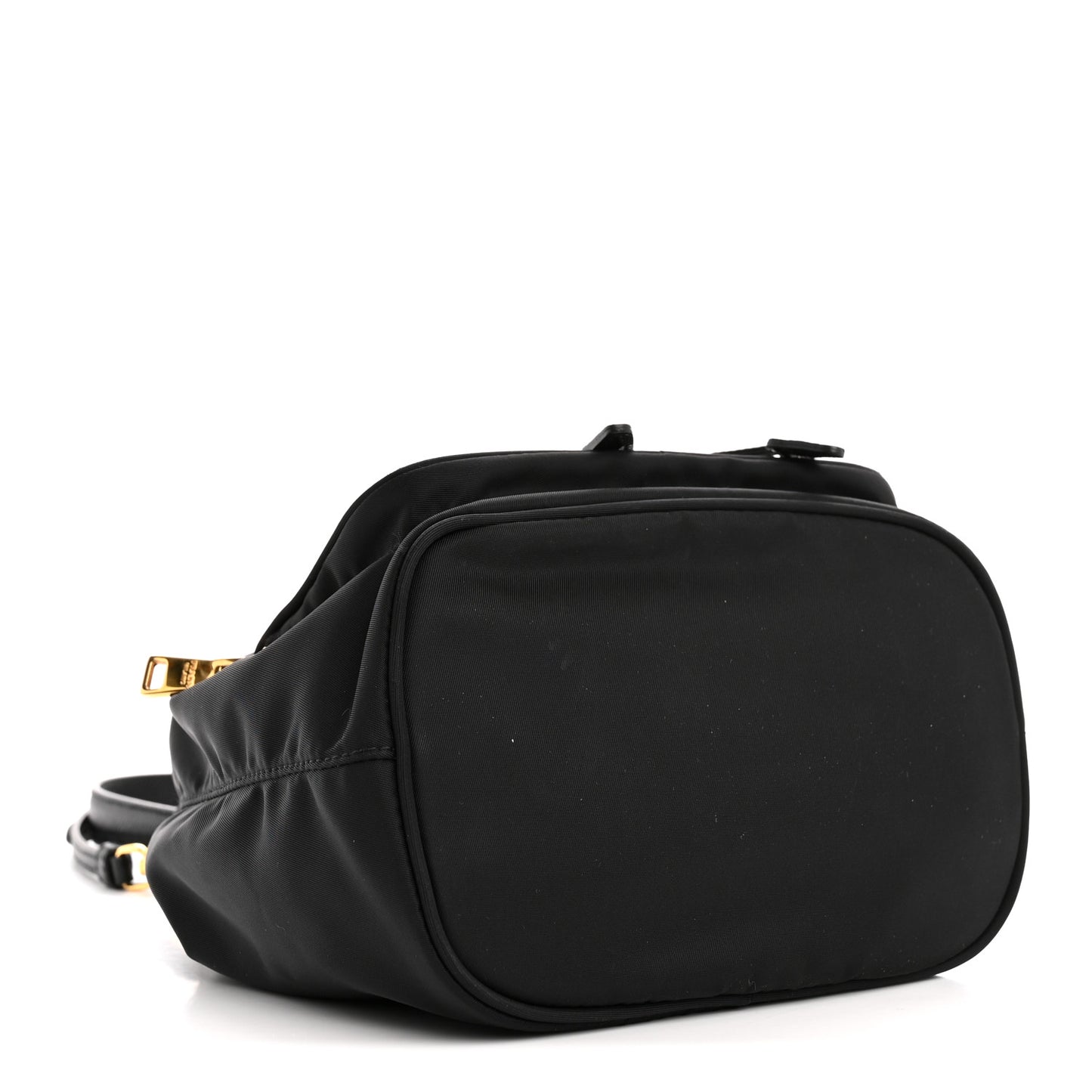 Saffiano Tessuto Nylon Mini Bucket Crossbody Bag Black
