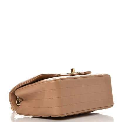 Chanel Calfskin Chevron Quilted Mini Rectangular Flap Dark Beige 4 of 8