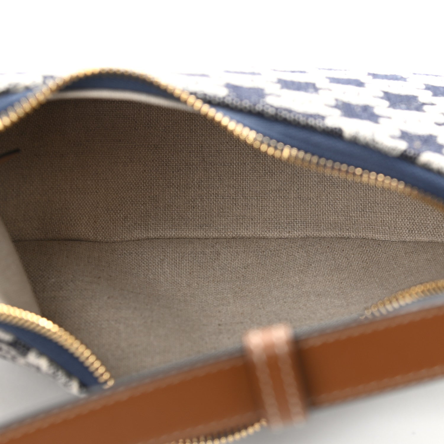Celine Canvas Calfskin Ava Triomphe Shoulder Bag Blue 5 of 10