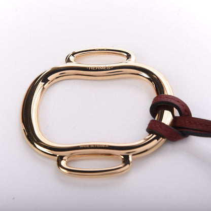 Hermes Permabrass Bouclerie Pendant Necklace Rose Gold Rouge H 5 of 6