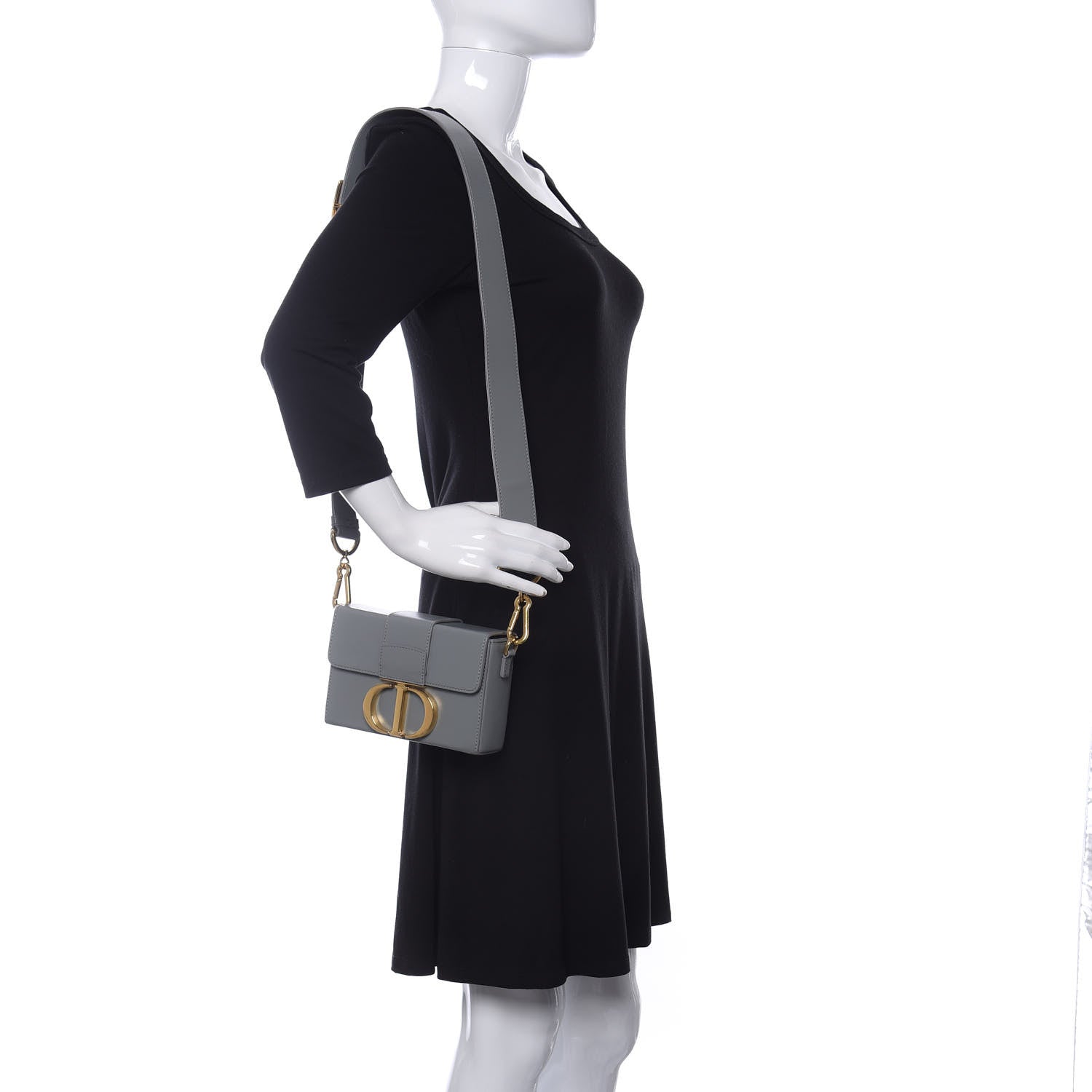 Christian Dior Box Calfskin 30 Montaigne Box Bag Gray 2 of 9