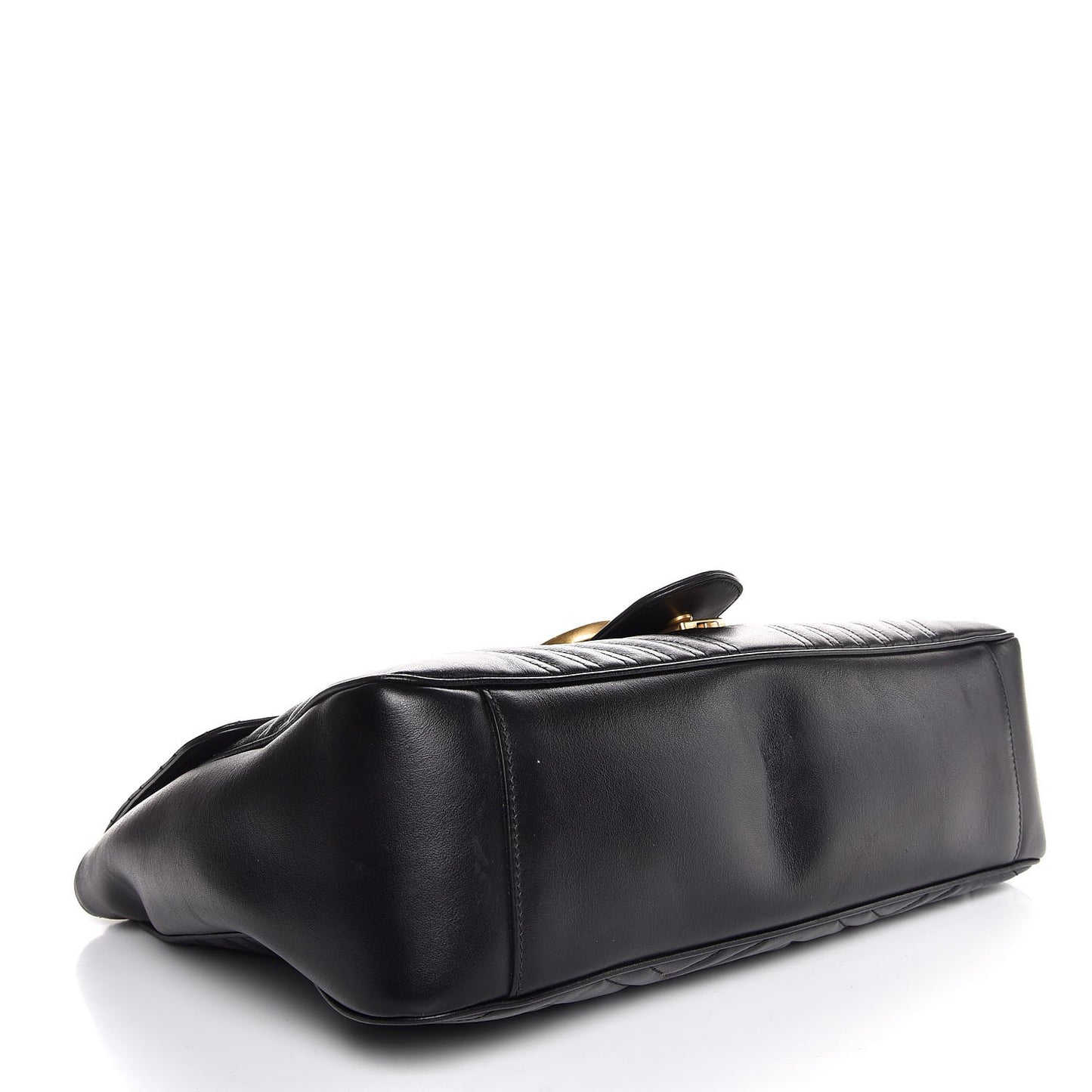 Calfskin Matelasse Large GG Marmont Shoulder Bag Black