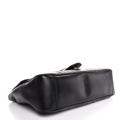 Gucci Calfskin Matelasse Large GG Marmont Shoulder Bag Black 4 of 7