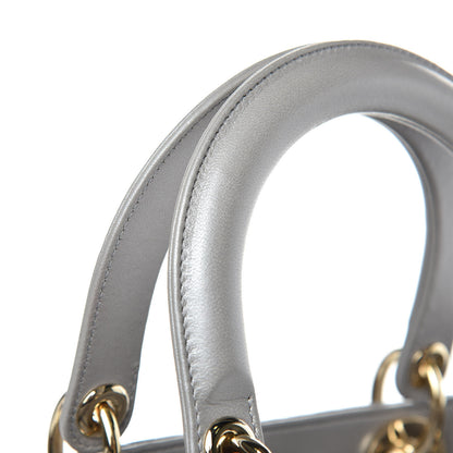 Christian Dior Lambskin Cannage Medium Lady Dior Grey 3 of 12