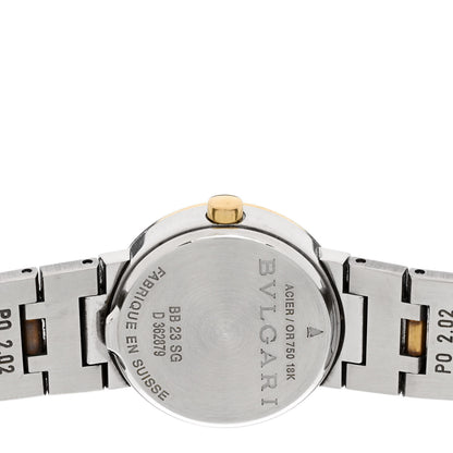 Bulgari Stainless Steel 18K Yellow Gold 23mm Quartz Watch Black 4 of 4