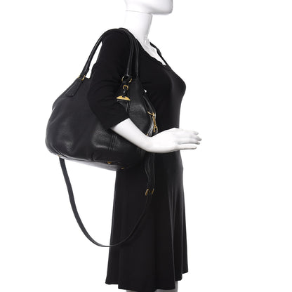 Prada Vitello Daino Shoulder Bag Black 2 of 9