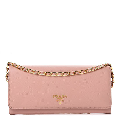 Prada Saffiano Metal Large Chain Wallet Orchidea 1 of 14