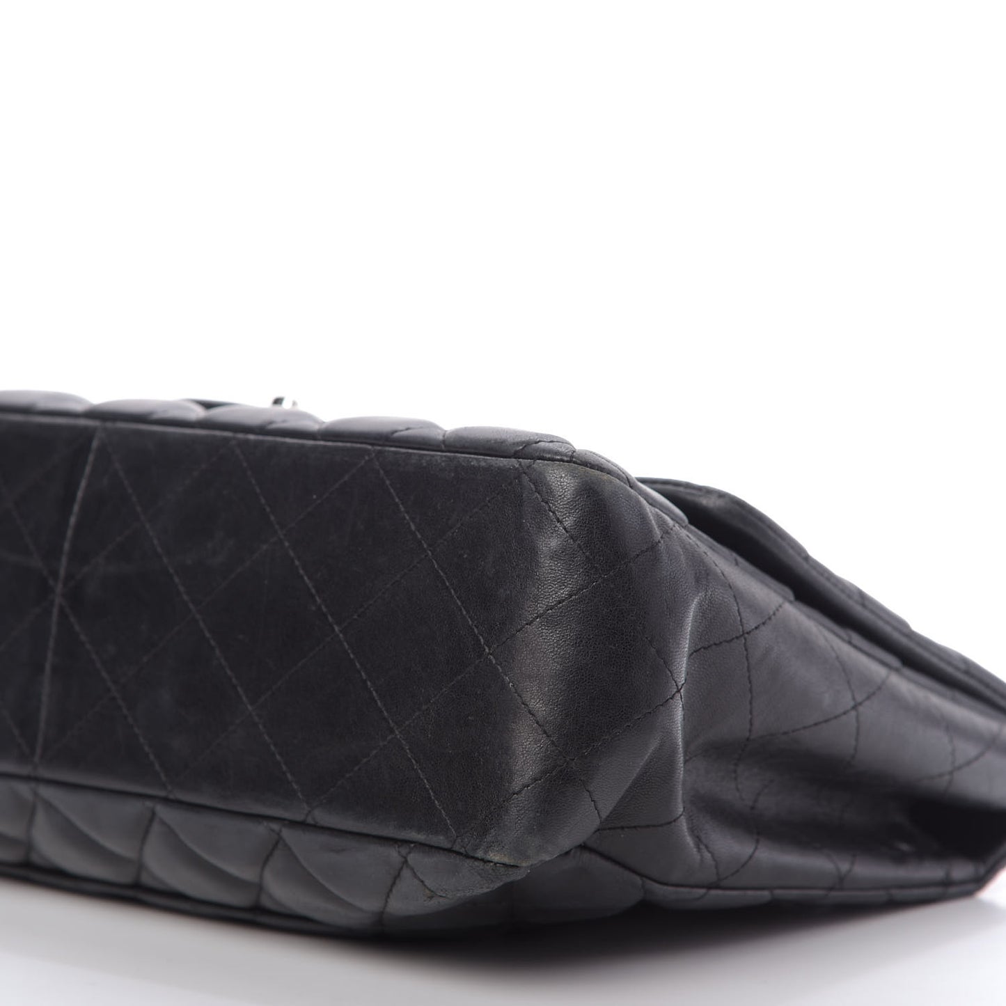 Lambskin Quilted Jumbo Single Flap Black