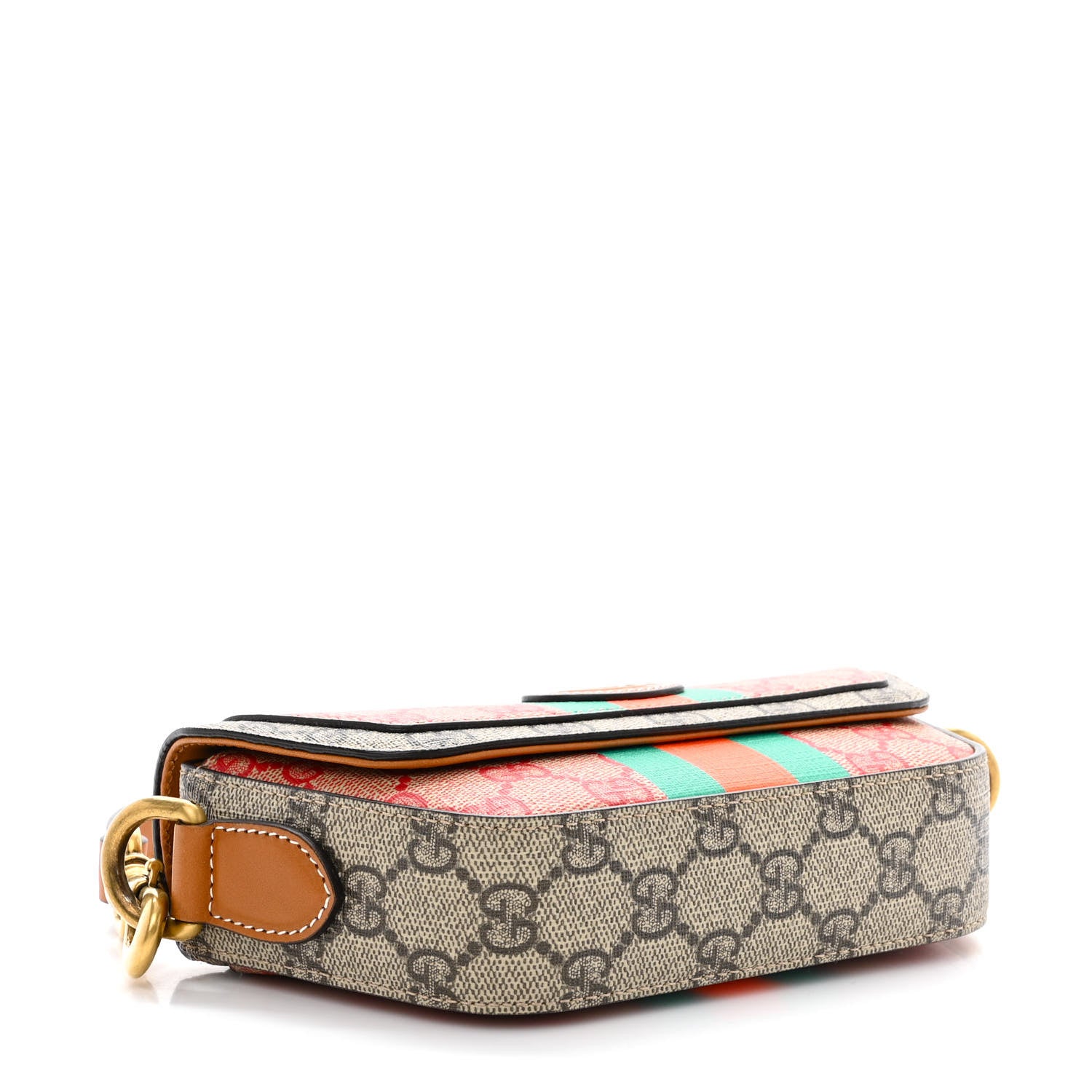Gucci X DANS LE VERT GG Supreme Monogram Cuoio Web Mini Retro Interlocking G Top Handle Beige Rosso Ebony Harness Brown 4 of 11