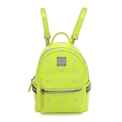 MCM Visetos Side Stud X-Mini Stark Bebe Boo Backpack Neon Yellow 1 of 9
