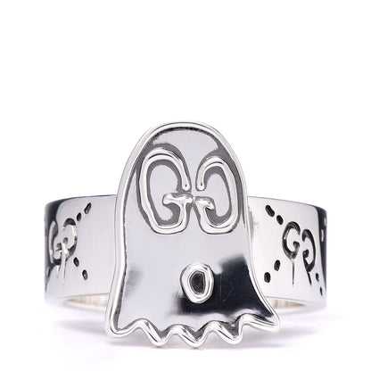 Gucci Sterling Silver GucciGhost Ghost Ring 64 10.75 1 of 8