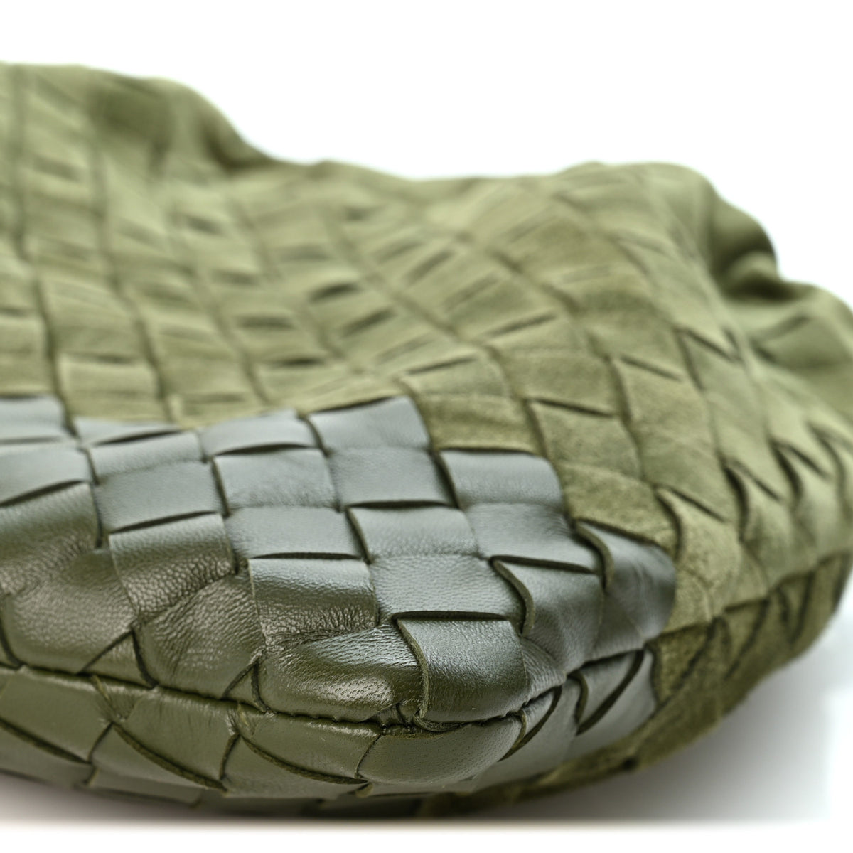 Bottega Veneta Suede Nappa Intrecciato Medium Dustbag Green Tweed 10 of 10
