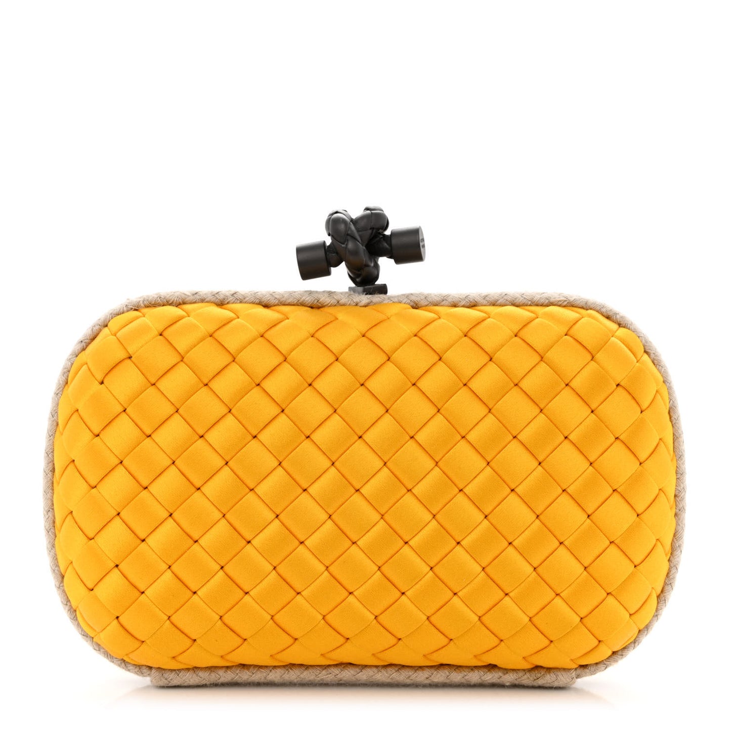 Satin Knot Clutch Yellow