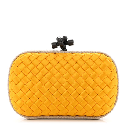 Bottega Veneta Satin Knot Clutch Yellow 1 of 9