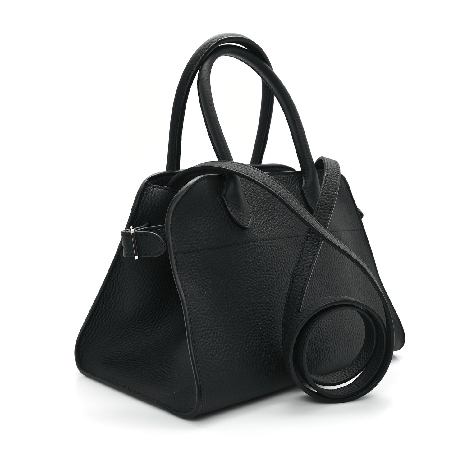 Grained Calfskin Soft Margaux 10 Bag Black