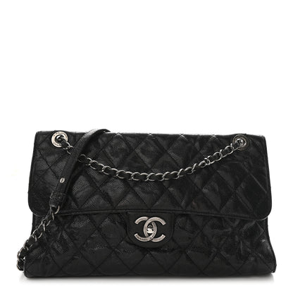 Chanel Crumpled Grained Calfskin Jumbo CC Crave Flap Black 1 of 11
