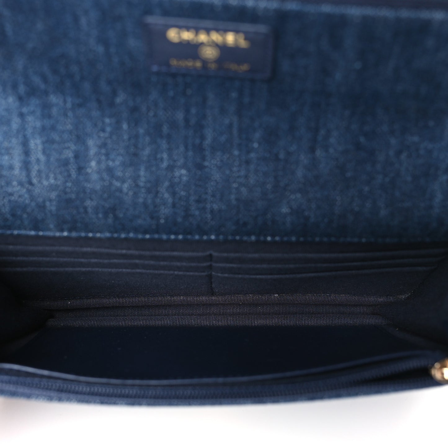 Denim Quilted Chanel 19 Wallet On Chain WOC Blue