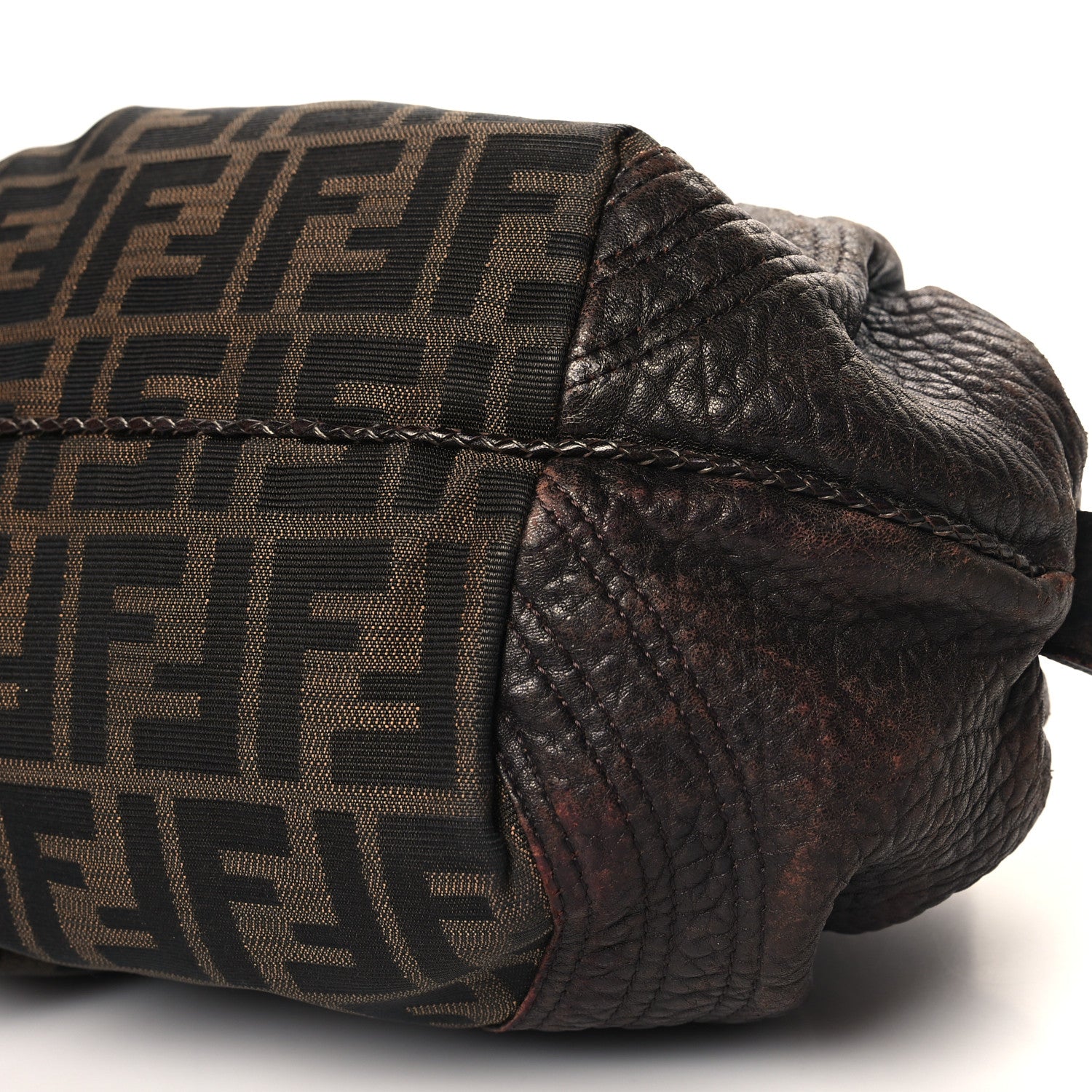 Fendi Zucca Nappa Nuvolata Vitello Tortuga Spy Bowler Tobacco Moro 10 of 10