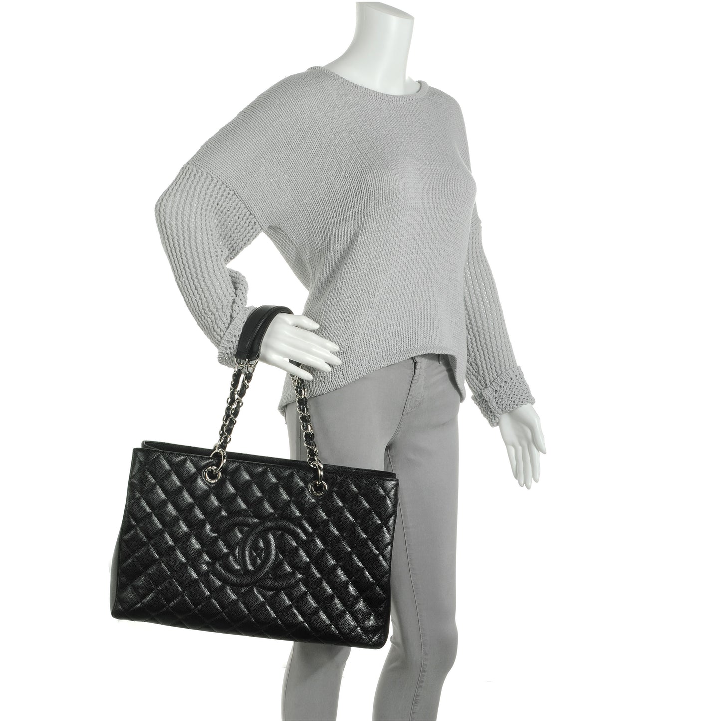 Caviar XL Grand Shopping Tote GST Black