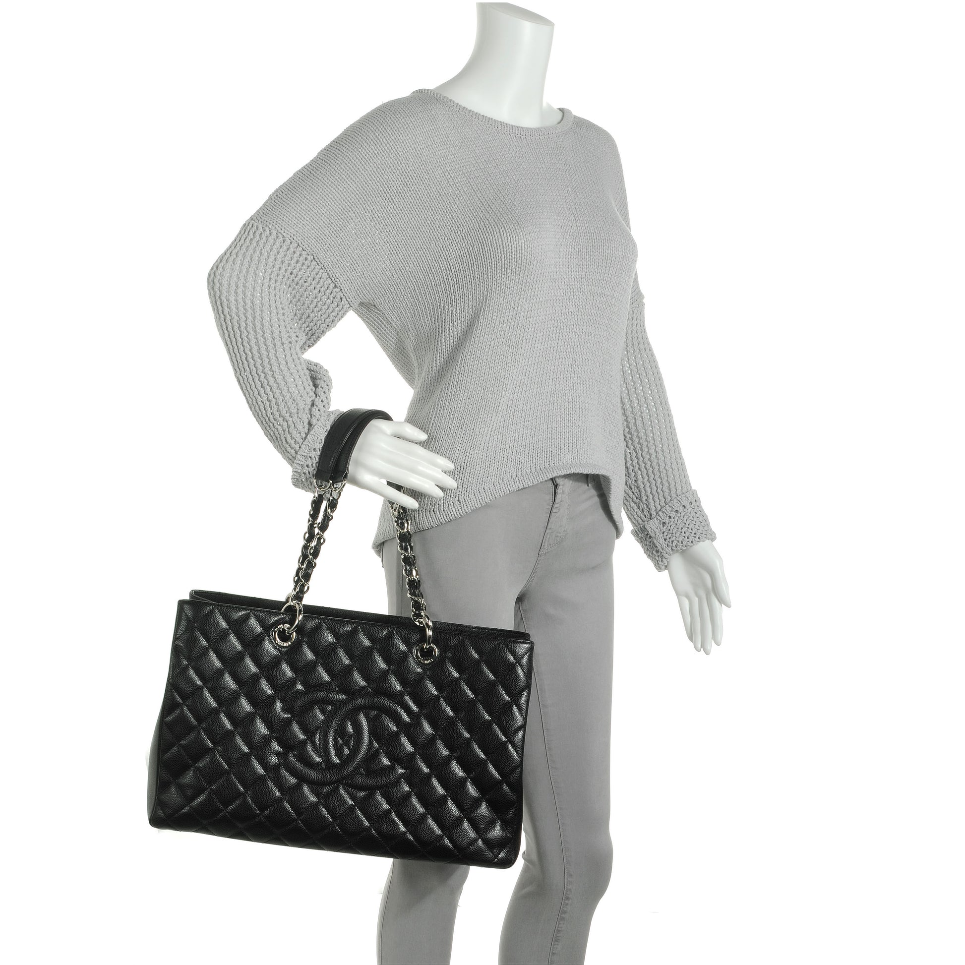 Chanel Caviar XL Grand Shopping Tote GST Black 2 of 8
