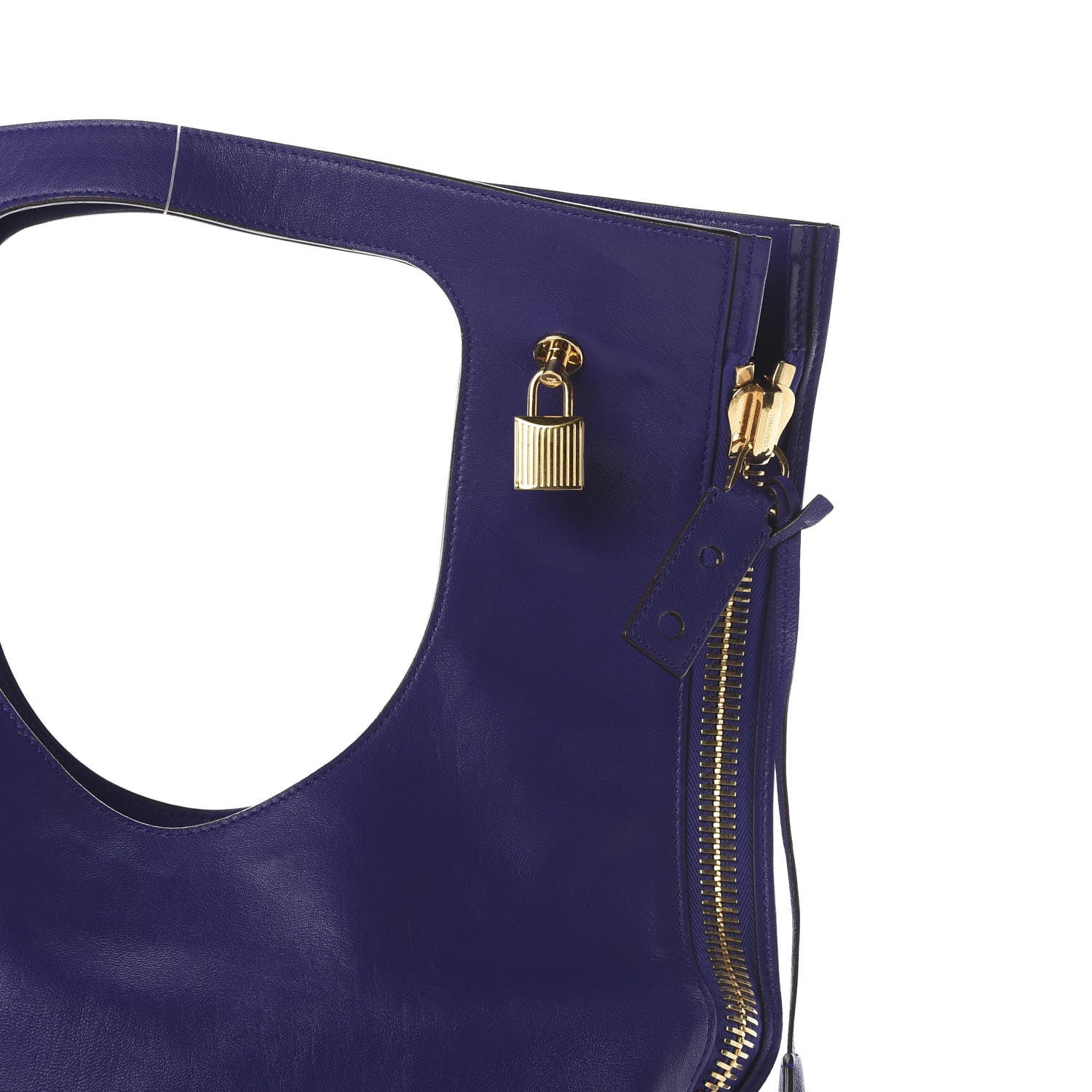 Tom Ford Ramskin Large Alix Padlock Zip Shoulder Bag Violet 9 of 13